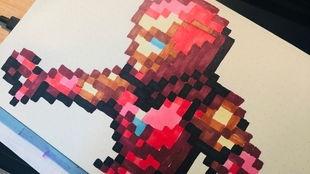 吃瓜网格画,趣味横生的视觉盛宴